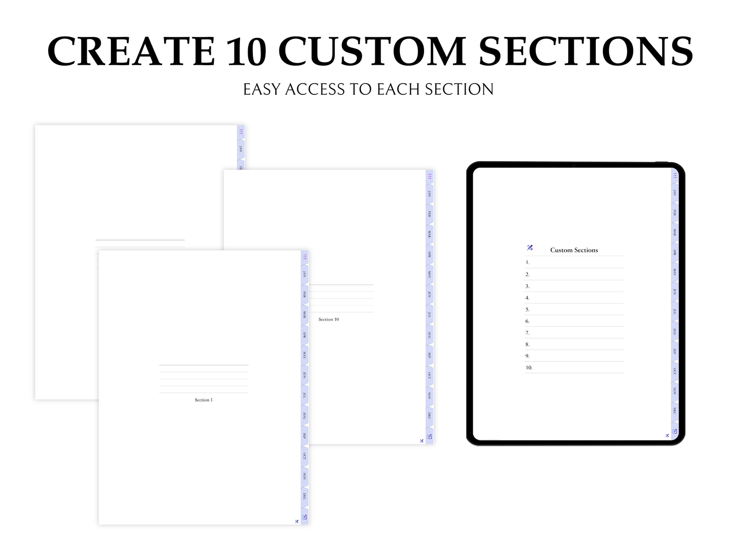 2025 – Daily, Weekly, Monthly | Sunday Start | Lavender Leather Cover | Goodnotes & Android Compatible