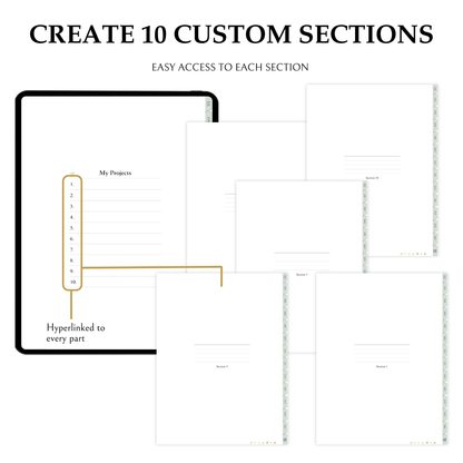 Ultimate Digital Planner, 2025, Portrait, Hyperlinked, Goodnotes, Android, Green, Wellness, Finance, Organization, Projects, Goals, Notes